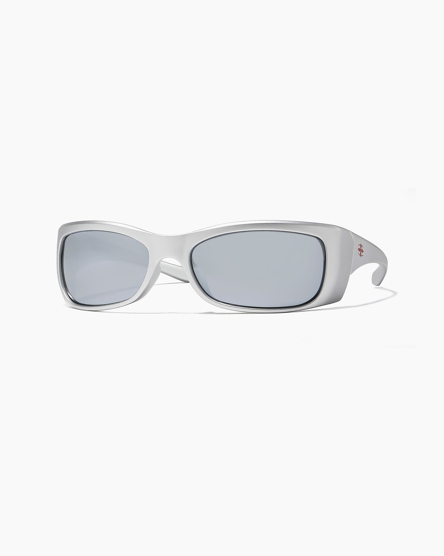 SABOTAGE sunglasses in matte chrome silver frame with silver reflective polarized lenses