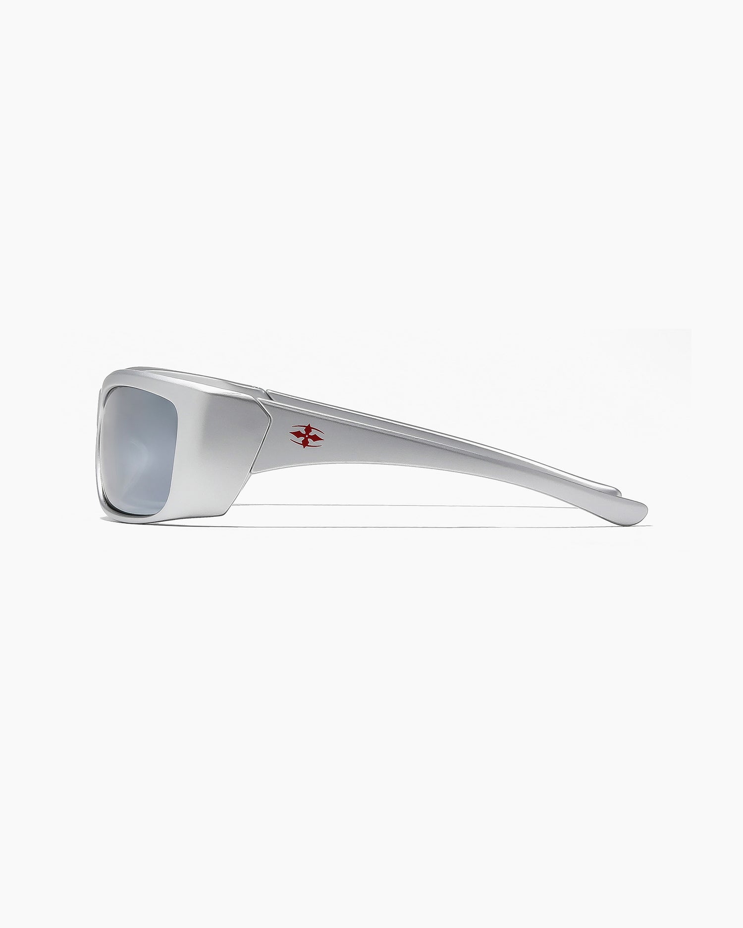SABOTAGE sunglasses in light gray matte frame with gray lenses and red Ritual Vision logo on the temple