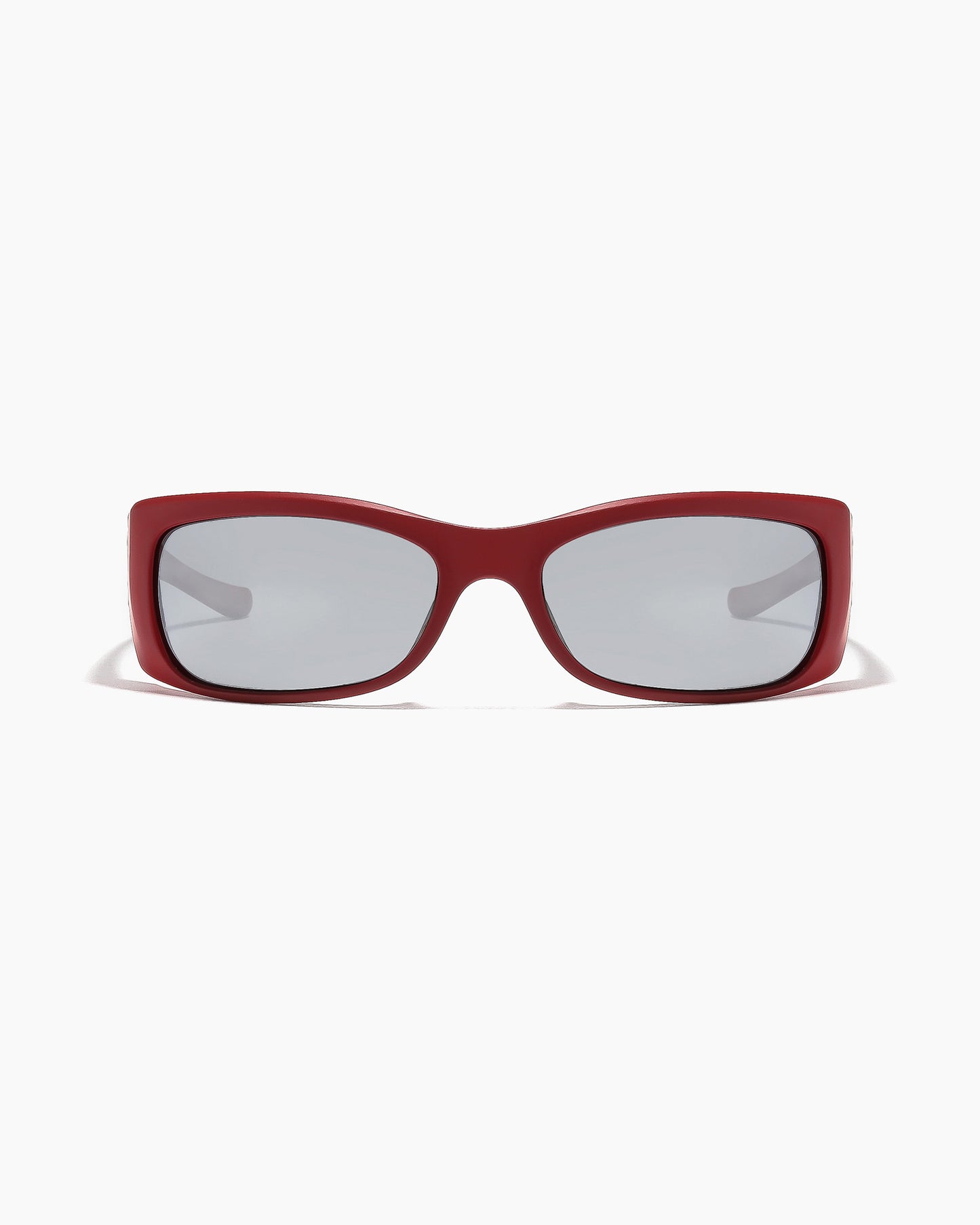 SABOTAGE sunglasses in matte dark red with red mirror polarized lenses