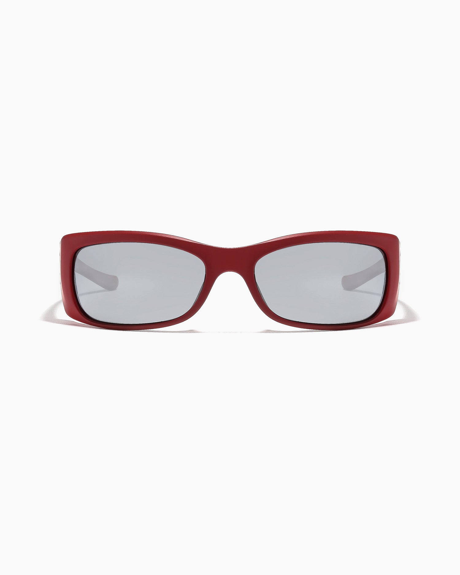 SABOTAGE sunglasses in matte dark red with red mirror polarized lenses
