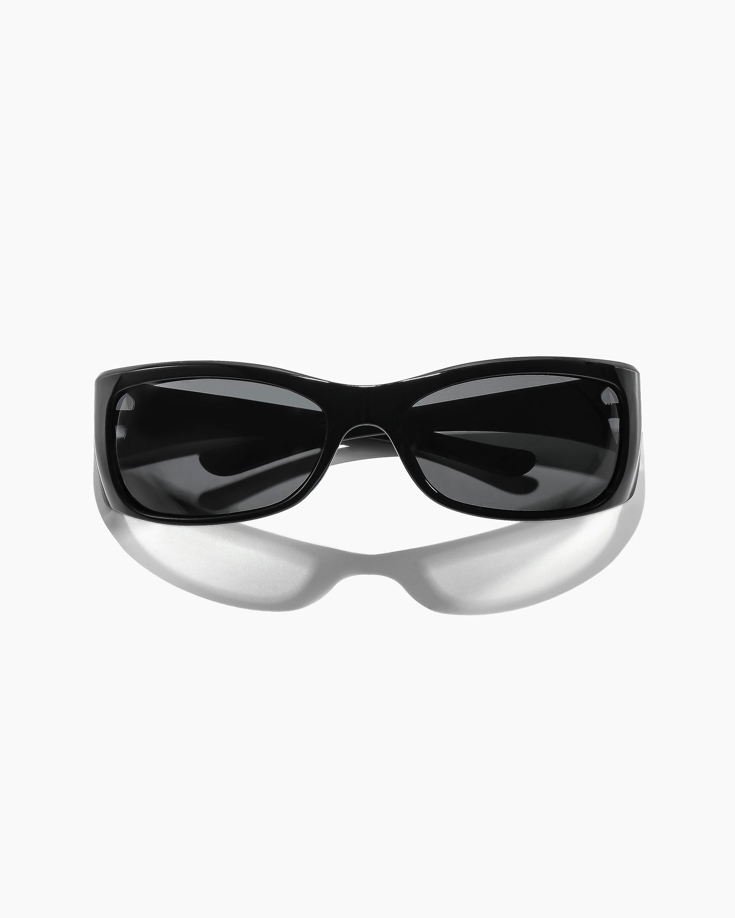 Front view of Sabotage Polished Black polarized sunglasses