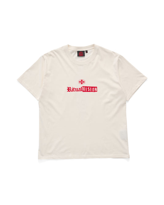 STACKED SS TEE - Vintage White